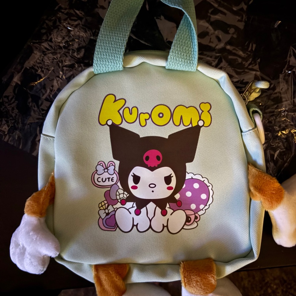Kids Backpack - Mint Green Cute Character Bag